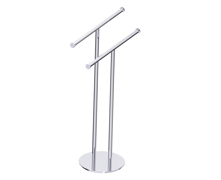 Free Standing Double Towel Rail, Round Center Post in