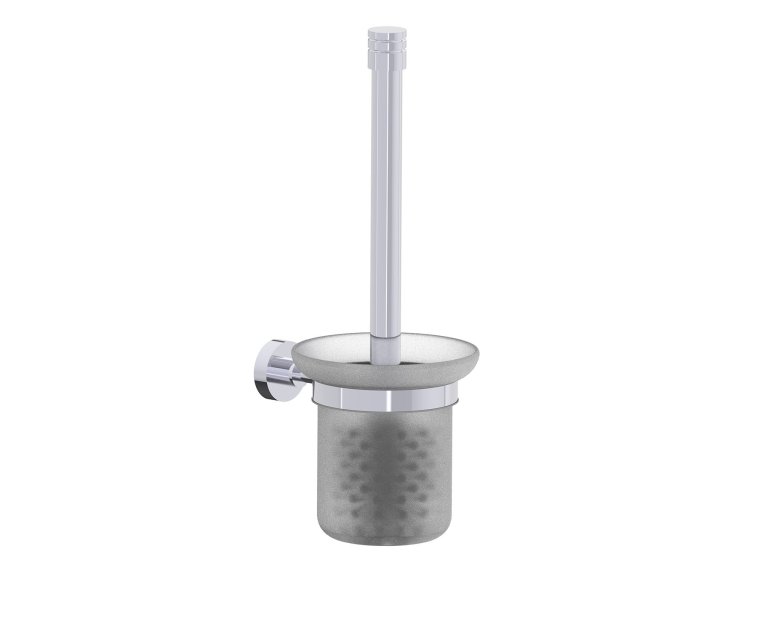 Oslo Toilet Brush Set with Frosted Glass (Wall Mounted) in 