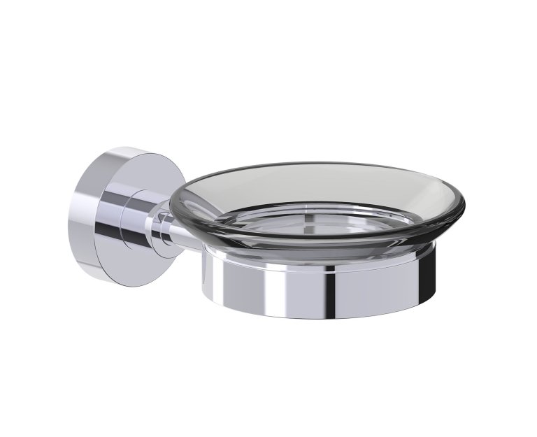 Oslo Wall Mounted Soap Dish with Chrome Glass in 
