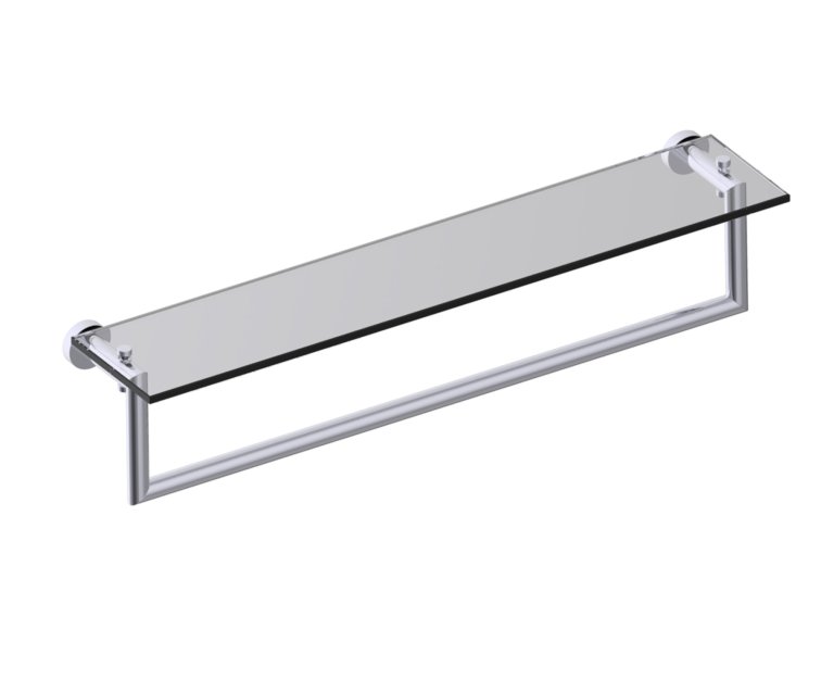 Oslo Glass Shelf w/ Towel Rail 24" in 