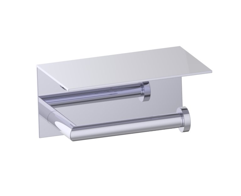 OSLO SINGLE TOILET PAPER HOLDER WITH SHELF in 