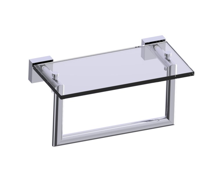 Madrid Glass Shelf with Towel Rail in 