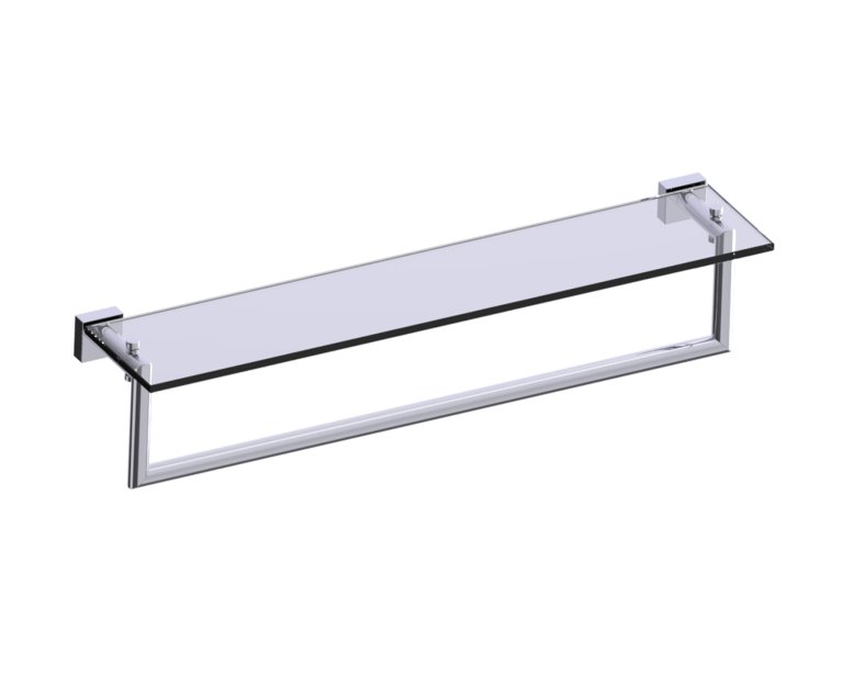 Madrid Glass Shelf w/ Towel Rail 24" in 