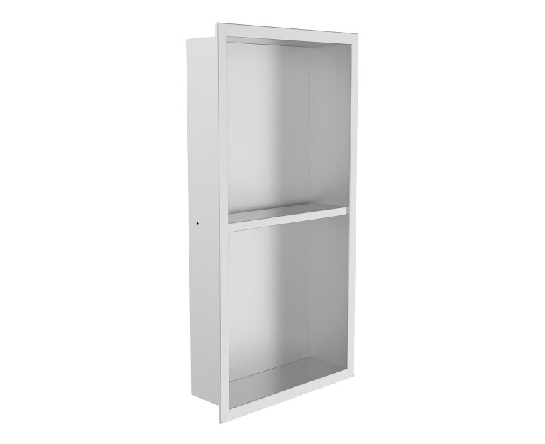12"x24" SURFACE MOUNT SHOWER NICHE WITH DOUBLE SHELF in 